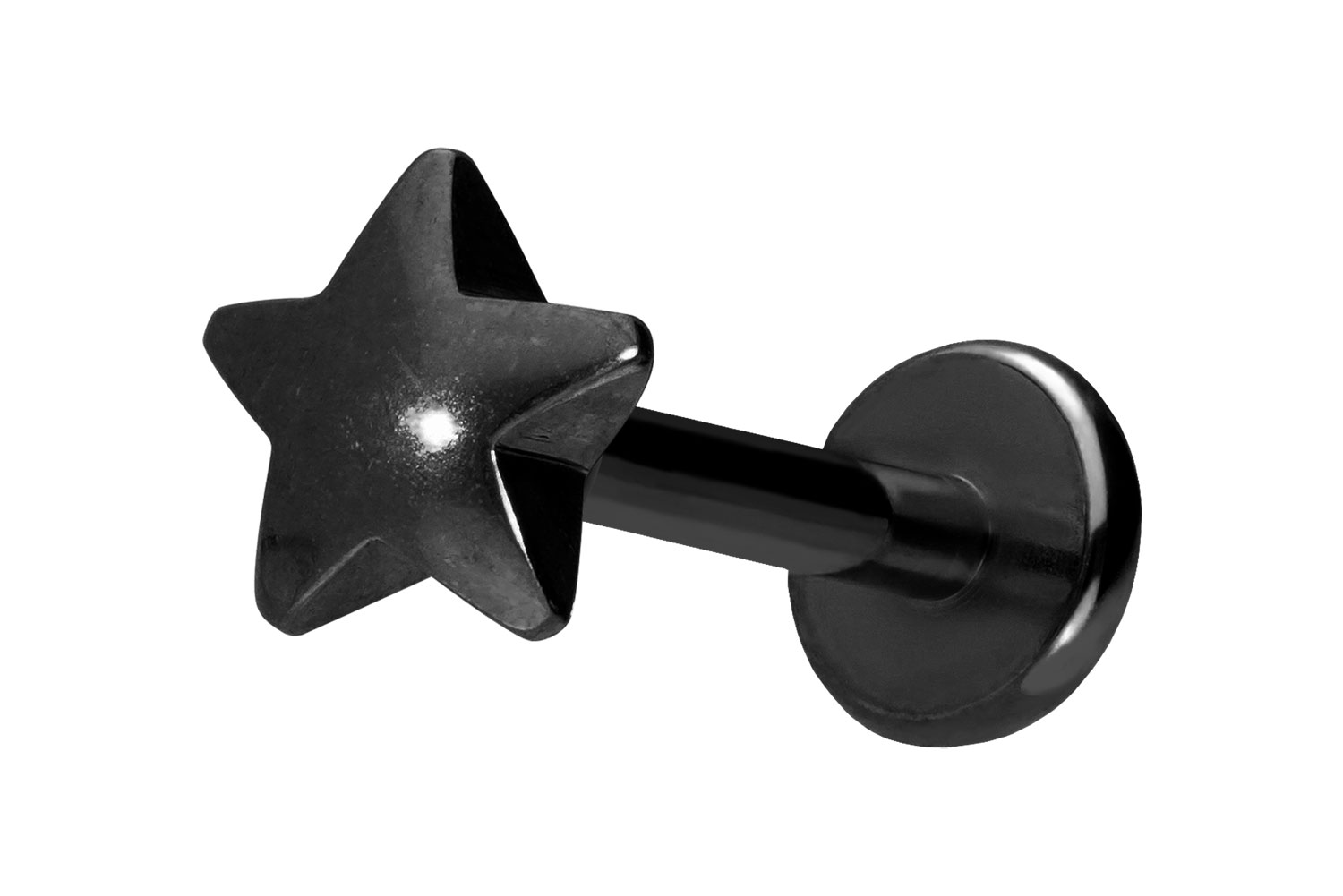 Titan Labret Piercing mit Push Fit STERN